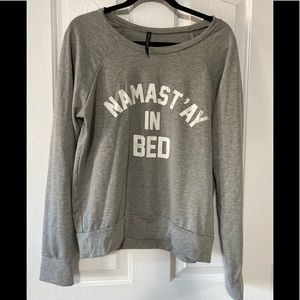 Namast’ay In Bed Long Sleeve Shirt Gray Size L